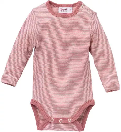 People Wear Organic Wolle Seide Body rosa gestreift | greenstories