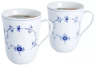 Royal Copenhagen Musselmalet Riflet krus 2 stk. 33 cl | Kop & Kande