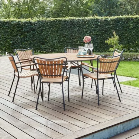 Køb Mandalay Marguerit havemøbelsæt med 6 stole - Teak/antracit her | Coop.dk