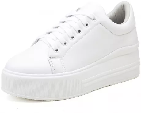 Tênis Casual Plataforma Flatform Lorak - Branco | Netshoes