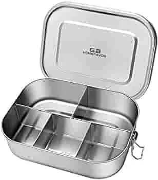 Amazon.de: G.a HOMEFAVOR Edelstahl Brotdose Metall Lunchbox mit 5 Fächer 1400ml Auslaufsichere Bento Box für Erwachsene Groß Sandwichbox Brotzeitdose mit Trennwand Vesperdose Brotbüchse Kinder