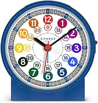 Cander Berlin MNU 1009 J Children's Alarm Clock Kids Silent Blue Silent Learning Clock Children's Clock Light Snooze Table Clock Lighting Low Noise S : Amazon.de: Home & Kitchen