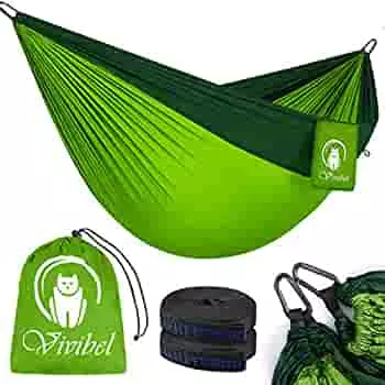 Vivibel Camping Hammock, Outdoor 2 Person Hammock, 300 kg Load Capacity 275 x 140 cm, Ultralight Breathable Hammock Nylon Parachute Material Travel Hammock for Outdoor Garden and Beach : Amazon.de: Sports & Outdoors