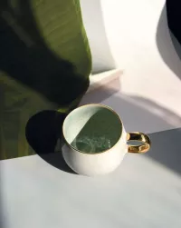 AREIA - Cup big with gold rim azure • Motel a Miio • SHOP ONLINE