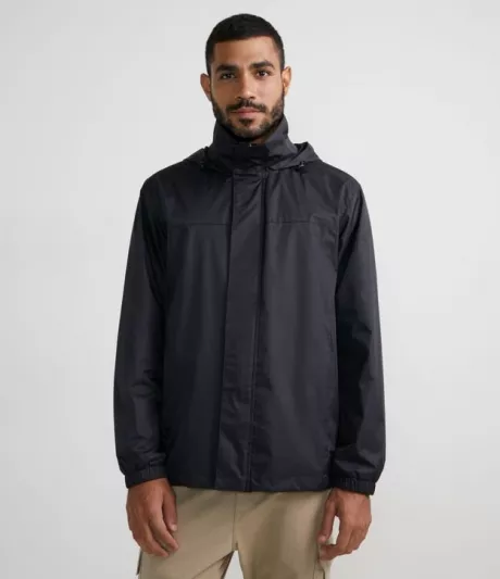 Jaqueta Quebra-vento com Capuz Preto