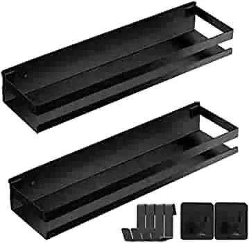 Kallrra Pack of 2 Shower Shelves No Drilling Black Shower Shelf No Drilling Stainless Steel Shower Shelf Black Φ30 cm Shower Shelf Shampoo Holder for Shower : Amazon.de: Home & Kitchen