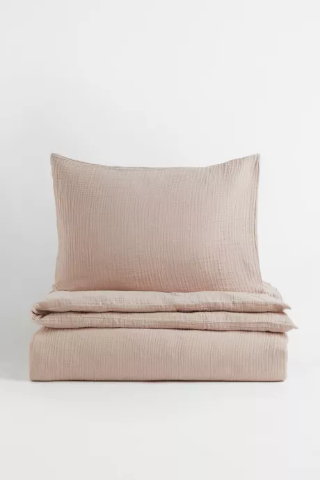 Musselin-Bettwäsche für Einzelbett - Beige - Home All | H&M DE