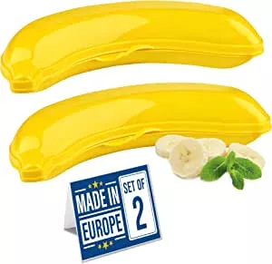 CRYSTALIA Großer Bananengehäuse 2er Set, 100% BPA FREI Bananenbox, Bananenschutz, Bananendose, Banane Aufbewahrungsbox Bananenhalter Bananen Brotdose Trip Außen Frucht Kasten Speicher Dose Für Banane : Amazon.de: Küche, Haushalt & Wohnen