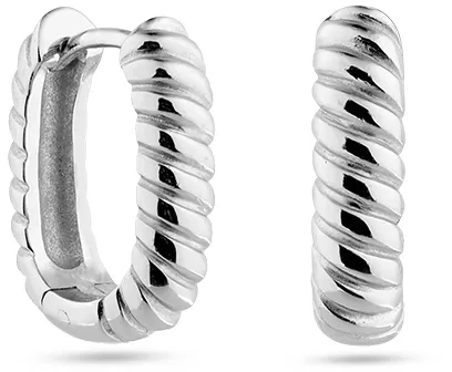 CROISSANT SQUARED HOOPS MEDI SILBER - Schmuck online einkaufen - fafe collection