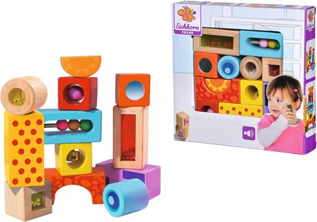 Eichhorn Sound Building Blocks, 12 Colourful Wooden Building Blocks That Make Sounds for Children and Babies from 12 Months, Wooden Toy: Amazon.de: Toys