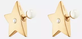 Dior Tribales Earrings Gold-Finish Metal and White Resin Pearls | DIOR