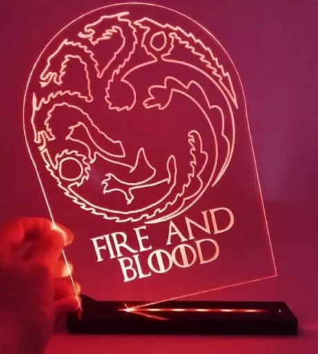 Luminária Game Of Thrones - Casa Targaryen