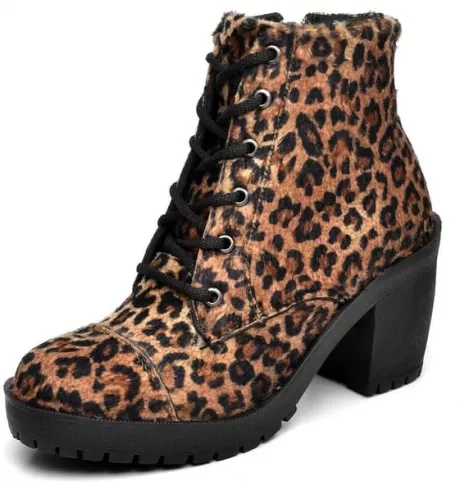 Bota Coturno Feminina Salto Alto CFT - 400 - Onça - Feminino, Botas- na Calçados Masculinos e Femininos | Difranca Calçados