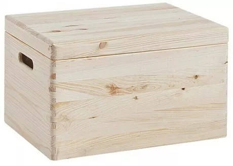 Holzkiste als Erinnerungsbox für die ersten Lebensjahre (40 x 30 x 23 cm, Kiefer) | BAUHAUS (z.B. für die ersten Socken, Geburtstagskarten, gemalte Bilder etc.)