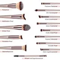 BESTOPE Make up Pinsel Set Pinselsets mit Ledertasche Bestes Geschenk Make up Pinsel Kosmetik Foundation Blending Brush für Reise Eyeliner Gesicht Pulver Pinsel 14 Stücke Pinsel Kit (Champaign gold)