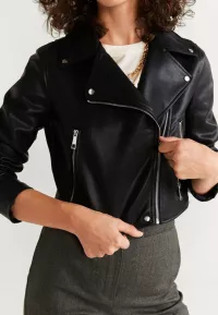 Mango BON - Lederjacke - black - Zalando.de