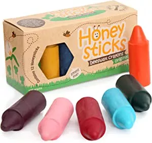 Honeysticks Pure Bienenwachs Buntstifte für Kleinkinder 100% natürliche ungiftige Inhaltsstoffe, Lebensmittelpigmente, sicher für Kinder und Kleinkinder : Amazon.de: Spielzeug