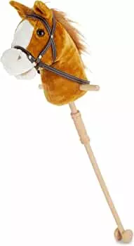 Bieco Children's Brownie Horse | approx. 100 cm | Top Quality | Wooden Horse Outdoor & Indoor | Plush Horse for Riding | Wooden Horse for Boys and Girls | Cuddly Horse: Amazon.de: Toys