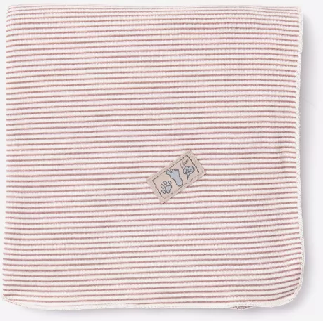 Babydecke von Lilano aus Wolle/Seide in Ringel mauve | Lila Lämmchen Onlineshop