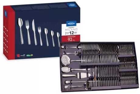 Faqueiro Brinox Inox 92 Peças Milano - 5123/430 - Faqueiros - Magazine Luiza