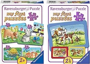 Ravensburger Children's Puzzle - 06951 Cute Pets - My First Puzzle with 2, 4, 6, 8 Pieces - Puzzle for Children from 2 Years & Children's Puzzle - 07062 My Animal Friends - My First Puzzle with 3 x 6 Pieces: Amazon.de: Toys