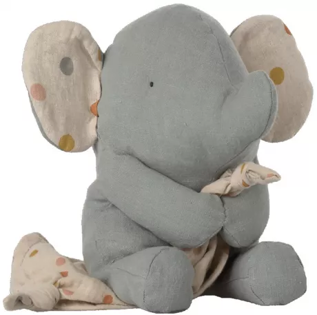 Maileg Kuschelfreunde Elefant, Kuscheltuch mit Spieluhr, Wiegenlied