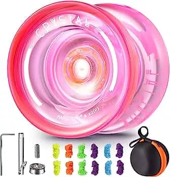 MAGICYOYO K2 Responsive JoJo für Kinder, professionelles JoJo für Anfänger, Ersatz Yoyo aus Kunststoff, Nicht reagierendes Lage + Lagerentferner , Yoyo Tasche , 12 Yoyo-Schnüre (Kristallrosa): Amazon.de: Spielzeug