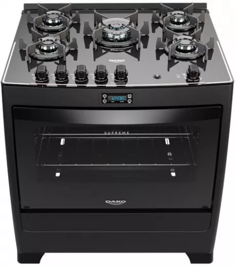 Fogão 5 Bocas Preto com Mesa de Vidro e Timer Digital Dako Supreme Black Glass Bivolt - Fogão 5 Bocas - Magazine Luiza