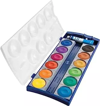 Pelikan 720250 Deckfarbkasten K12, 12 Farben + 1 Tube Deckweiß, 1 Stück