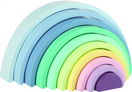 Motorik + Activityspielzeug: Spielba Stapel Regenbogen 10 Teile | Stadtlandkind