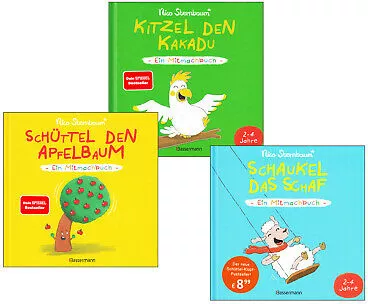 Mitmachbuch Set- Schüttel den Apfelbaum + Schaukel das Schaf + Kitzel den Kakadu | eBay