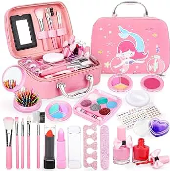 Dreamon Kinderschminke mädchen, Waschbar Make up Spielzeug für Mädchen Kinder Nagellacke mit Koffer für Mädchen: Amazon.de: Spielzeug