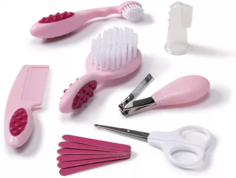 Kit Cuidados Bebê Rosa e Branco | Grão de Gente