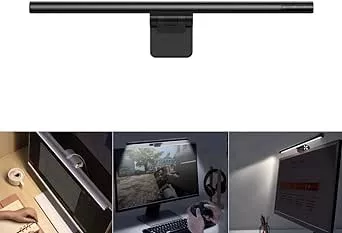 BASEUS Luminária USB para tela, luminária suspensa para monitor de computador, lâmpada de LED para cuidado ocular para escritório, com cor, brilho de temperatura ajustáveis, controle de toque, não ofusca a tela, economiza espaço | Amazon.com.br