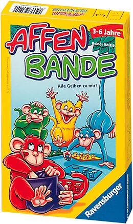 Ravensburger 23114 - Affenbande , Mitbringspiel für 2-4 Spieler, Kinderspiel ab 3-6 Jahren, kompaktes Format, Reisespiel: Mitbring- & Reisespiele online kaufen | Ex Libris