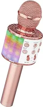 Bluetooth Karaoke Mikrofon Mikrofon Kinder Kabellos Spielzeug Kinder ab 3-12 Jahre Geschenk Mädchen Mikrofon mit Lautsprecher Stimmenverzerrer, kompatibel mit Android, iOS, PC(Roségold): Amazon.de: Musikinstrumente & DJ-Equipment