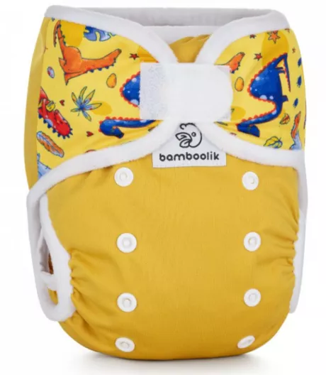 Bamboolik Ai2 Duo-Überhose Klett Dinosaurier | One Size Überhosen | Überhosen | Bamboolik | STOFFWINDELN | Windelparadies