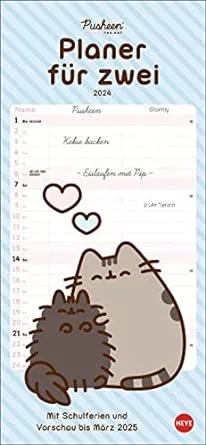 Pusheen Planer für zwei 2024. Wandplaner für 2. Partnerkalender mit 2 Spalten. Terminkalender mit der niedlichen Cartoon-Katze. Wandkalender für 2 Personen. : Amazon.de: Bücher