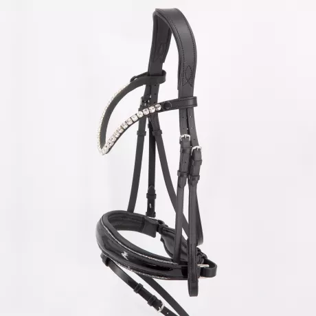 Trense anatomisch Shiny Glitter Lack abnehmbarer Sperrriemen