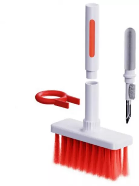 Limpeza de teclado com escova macia Cleaner 5 em 1 Ferramentas multifuncionais de limpeza de computador, escova de limpeza de teclado, para laptop limpo, fone de ouvido, teclado, mesa e outras fendas | Amazon.com.br