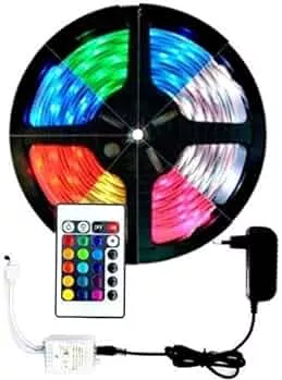 FITA LED RGB 5050 5M IP65 COM CONTROLE E FONTE | Amazon.com.br