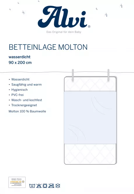 Alvi Wasserdichte Betteinlage Molton/Molton 90 x 200 cm |
