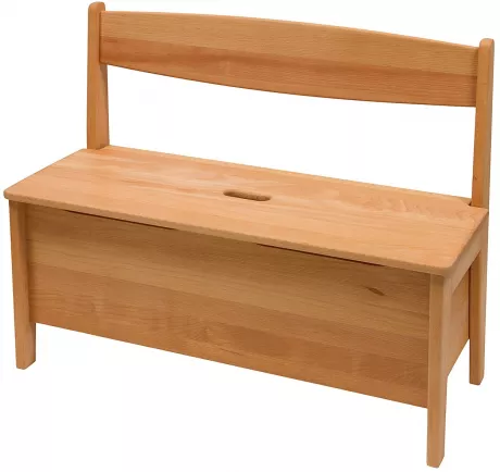 Kindertruhenbank Buche massiv geölt von Caritas Werkstätten, Maße (H/B/T) 60x75 x34 cm