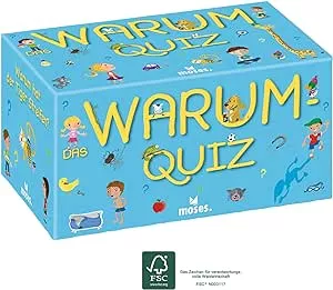 moses. Das Warum-Quiz, Kinder Wissensquiz mit 100 spannenden Warum-Fragen, Kinderquiz rund um Allgemeinwissen, Ratespiel für neugierige Kids ab 6 Jahren: Amazon.de: Spielzeug