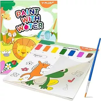 YPLUS Malbuch mit Wasserfarben für Kleinkinder, Aquarell-Malpapier für Kinder im Alter von 1–3, 2–4, magisches Buch, Kunsthandwerksgeschenk zum Zeichnen – Tier : Amazon.de: Bücher