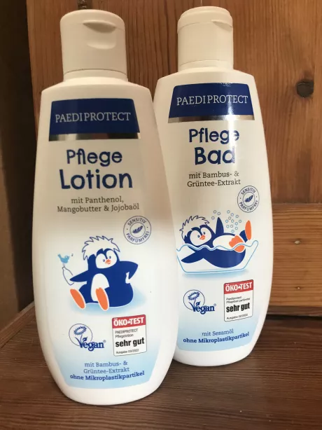 Pflegebad und Lotion von Paediprotect