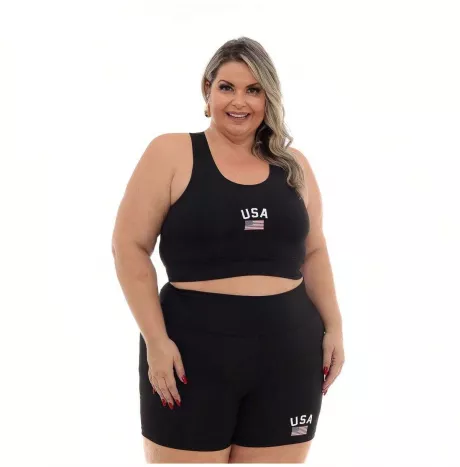 Conjunto Top e Shorts Legging Plus size fit Estados Unidos