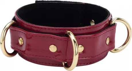 Coleira de Couro Vermelho Verniz | Loungerie - Loungerie
