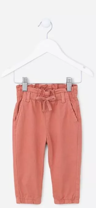Calça Clochard Infantil em Sarja com Laço - Tam 3 a 18 meses Vermelho Telha - Renner