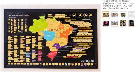 Mapa de raspar com moldura